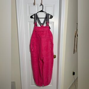 Pink Overalls with Striped Straps